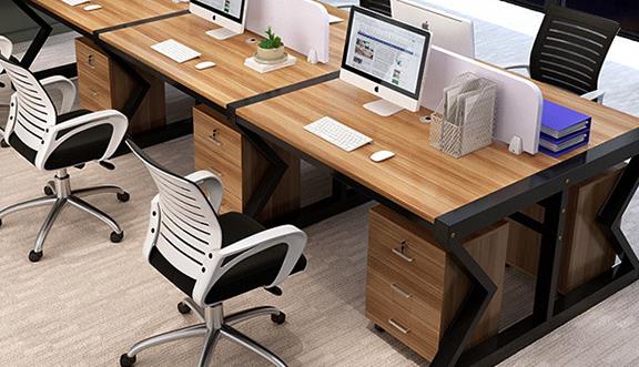 青岛形象策划有限公司定做4人位办公桌椅